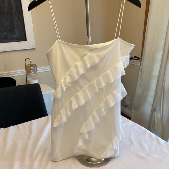 Princess Polly White Ruffled Asymmetrical Mini Dress - Picture 5 of 9